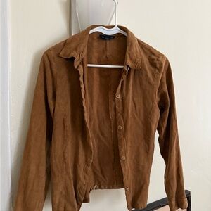Ann Taylor Tan Suede Shirt